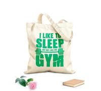 AILOONG Me gusta dormir pero no me gusta el diseño del gimnasio. Bolsas de lona con estampados personalizables Tela de 340g/m² de grosor Combina con la ropa
