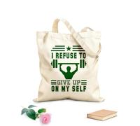 AILOONG Me niego a renunciar a mí mismo Bolsas de lona con estampados personalizables Tela de 340g/m² de grosor Combina con la ropa