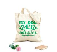 AILOONG Mi perro es mi Valentín Bolsos de hombro de lona de algodón Tela de 340g/m² de grosor Se usa como bolsa de herramientas