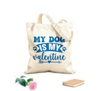 AILOONG Mi perro es mi Valentín Bolsos de hombro de lona de algodón Tela de 340g/m² de grosor Se usa como bolsa de herramientas