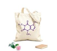 AILOONG Molécula de cafeína: elementos de la tabla periódica, aprendizaje en el aula de química Bolsos de calicó para mujer Tela de 340g/m² de grosor Plegable