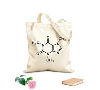 AILOONG Molécula de cafeína: elementos de la tabla periódica, aprendizaje en el aula de química Bolsos de calicó para mujer Tela de 12 oz de grosor Plegable 35x40cm Grande
