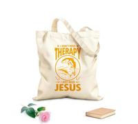 AILOONG No necesito terapia, solo necesito la plantilla de Jesús. Bolsas de lona con estampados personalizables Tela de 340g/m² de grosor Combina con la ropa