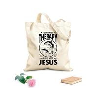 AILOONG No necesito terapia, solo necesito la plantilla de Jesús. Bolsas de lona con estampados personalizables Tela de 12 oz de grosor Combina con la ropa 25x30cm Pequeño