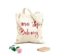 AILOONG Nunca dejes de creer en la motivación inspiradora Bolsa de lona sin blanquear Tela de 340g/m² de grosor Se usa como bolsa de herramientas