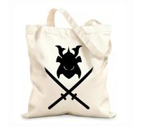 AILOONG Oficina de Equipos Samuráis Espadas Máscara Katana Bolsa de compras de lona de algodón Tela de 12 oz de grosor Se usa como bolsa de regalo 35x40cm Grande