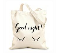 AILOONG Palabras de cita de buenas noches para guardería Bolsa de lona sin blanquear Tela de 12 oz de grosor Se usa como bolsa de herramientas 25x30cm Pequeño