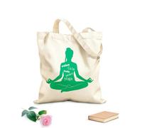 AILOONG Palabras de meditación Yoga Budismo Bolsa de lona Tela de 340g/m² de grosor Sustituye a la mochila escolar