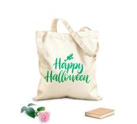 AILOONG Palabras Feliz Halloween Bruja Magia Brujería Bolsa de lona sin blanquear Tela de 340g/m² de grosor Se usa como bolsa de herramientas