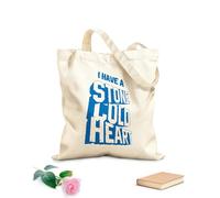 AILOONG Palabras Inscripción Piedra Frase Corazón Bolsa de lona sin blanquear Tela de 340g/m² de grosor Se usa como bolsa de herramientas