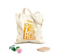 AILOONG Palabras Inscripción Piedra Frase Corazón Bolsa de lona sin blanquear Tela de 340g/m² de grosor Se usa como bolsa de herramientas