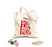 AILOONG Palabras Inscripción Piedra Frase Corazón Bolsa de lona sin blanquear Tela de 340g/m² de grosor Se usa como bolsa de herramientas