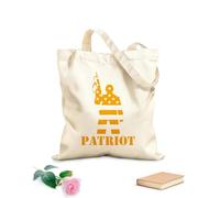 AILOONG Patriota, soldado estadounidense, bandera, guerrero Bolsa de compras de lona de algodón Tela de 340g/m² de grosor Se usa como bolsa de regalo