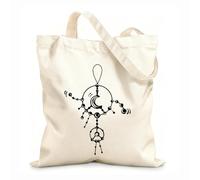 AILOONG Patrones de luna de atrapasueños Ward Bolsa de lona Tela de 12 oz de grosor Sustituye a la mochila escolar 35x40cm Grande