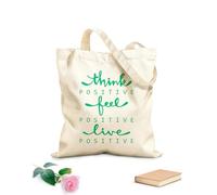 AILOONG Pensar, sentir, vivir, positivo, citar palabras, letras Bolsa de lona sin blanquear Tela de 340g/m² de grosor Se usa como bolsa de herramientas