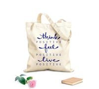 AILOONG Pensar, sentir, vivir, positivo, citar palabras, letras Bolsa de lona sin blanquear Tela de 340g/m² de grosor Se usa como bolsa de herramientas