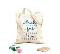 AILOONG Pensar, sentir, vivir, positivo, citar palabras, letras Bolsa de lona sin blanquear Tela de 340g/m² de grosor Se usa como bolsa de herramientas