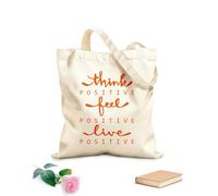 AILOONG Pensar, sentir, vivir, positivo, citar palabras, letras Bolsa de lona sin blanquear Tela de 340g/m² de grosor Se usa como bolsa de herramientas