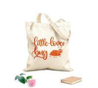 AILOONG Pequeño bichito del amor, día de San Valentín, corazón, amor, sé mío, vacaciones Bolsas de lona con estampados personalizables Tela de 340g/m² de grosor Combina con la ropa