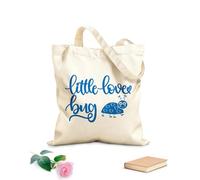 AILOONG Pequeño bichito del amor, día de San Valentín, corazón, amor, sé mío, vacaciones Bolsas de lona con estampados personalizables Tela de 340g/m² de grosor Combina con la ropa