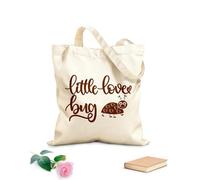 AILOONG Pequeño bichito del amor, día de San Valentín, corazón, amor, sé mío, vacaciones Bolsas de lona con estampados personalizables Tela de 340g/m² de grosor Combina con la ropa
