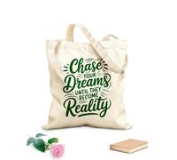 AILOONG Persigue tus sueños hasta que se hagan realidad Bolsas reutilizables para la compra Tela de 340g/m² de grosor Plegable