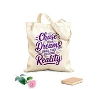 AILOONG Persigue tus sueños hasta que se hagan realidad Bolsas reutilizables para la compra Tela de 340g/m² de grosor Plegable