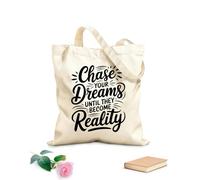 AILOONG Persigue tus sueños hasta que se hagan realidad Bolsas reutilizables para la compra Tela de 12 oz de grosor Plegable 25x30cm Pequeño