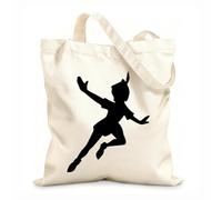 AILOONG Peter Pan Dibujos animados Lindo Bolsos de calicó para mujer Tela de 12 oz de grosor Plegable 31x36cm Mediano