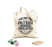 AILOONG Proverbios bíblicos cristianos Bolsas reutilizables para la compra Tela de 12 oz de grosor Plegable 25x30cm Pequeño