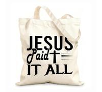 AILOONG Proverbios bíblicos cristianos Bolsas reutilizables para la compra Tela de 12 oz de grosor Plegable 25x30cm Pequeño