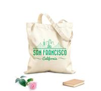 AILOONG Puente Golden Gate y tranvía de San Francisco Bolsa de lona sin blanquear Tela de 340g/m² de grosor Se usa como bolsa de herramientas