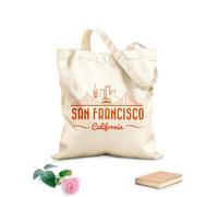 AILOONG Puente Golden Gate y tranvía de San Francisco Bolsa de lona sin blanquear Tela de 340g/m² de grosor Se usa como bolsa de herramientas