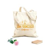 AILOONG Puente Golden Gate y tranvía de San Francisco Bolsa de lona sin blanquear Tela de 340g/m² de grosor Se usa como bolsa de herramientas