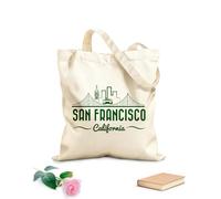 AILOONG Puente Golden Gate y tranvía de San Francisco Bolsa de lona sin blanquear Tela de 340g/m² de grosor Se usa como bolsa de herramientas