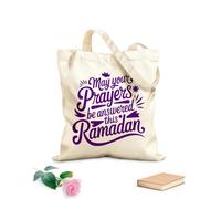 AILOONG Que tus oraciones sean respondidas este Ramadán. Bolsas de lona con estampados personalizables Tela de 340g/m² de grosor Combina con la ropa