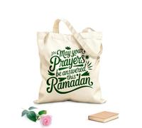 AILOONG Que tus oraciones sean respondidas este Ramadán. Bolsas de lona con estampados personalizables Tela de 340g/m² de grosor Combina con la ropa