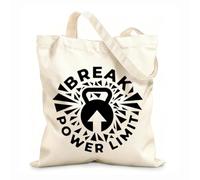 AILOONG Rompe el límite, tipografía motivacional, diseño deportivo para gimnasios, adecuado. Bolsa de tela con asa plana Tela de 12 oz de grosor Sustituye a la mochila escolar 31x36cm Mediano