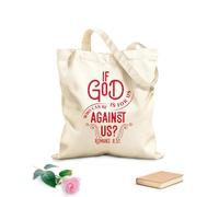 AILOONG Si dios es Bolsas de lona con estampados personalizables Tela de 340g/m² de grosor Combina con la ropa