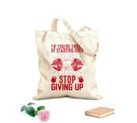 AILOONG Si ya no quieres empezar de nuevo, deja de abandonar el gimnasio. Bolsas de lona con estampados personalizables Tela de 340g/m² de grosor Combina con la ropa
