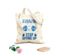 AILOONG Si ya no quieres empezar de nuevo, deja de abandonar el gimnasio. Bolsas de lona con estampados personalizables Tela de 340g/m² de grosor Combina con la ropa