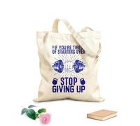 AILOONG Si ya no quieres empezar de nuevo, deja de abandonar el gimnasio. Bolsas de lona con estampados personalizables Tela de 340g/m² de grosor Combina con la ropa