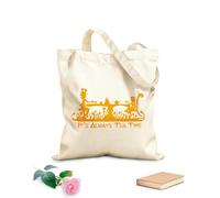AILOONG Siempre es la hora del té Alicia en el país de las maravillas Bolsa de lona para vino Tela de 340g/m² de grosor Combina con la ropa