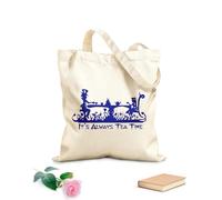 AILOONG Siempre es la hora del té Alicia en el país de las maravillas Bolsa de lona para vino Tela de 340g/m² de grosor Combina con la ropa