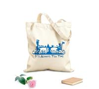 AILOONG Siempre es la hora del té Alicia en el país de las maravillas Bolsa de lona para vino Tela de 340g/m² de grosor Combina con la ropa