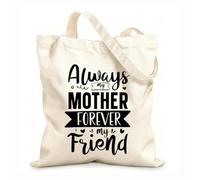 AILOONG Siempre mi madre, por siempre mi amiga, tipografía, mamá, cita Bolsa de lona para vino Tela de 12 oz de grosor Combina con la ropa 25x30cm Pequeño
