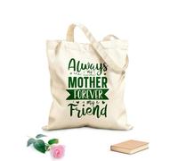 AILOONG Siempre mi madre, por siempre mi amiga, tipografía, mamá, cita Bolsa de lona para vino Tela de 340g/m² de grosor Combina con la ropa