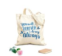 AILOONG Siempre serás mi caligrafía de pincel. Bolsa de lona con fondo reforzado Tela de 340g/m² de grosor Se usa como bolsa de regalo