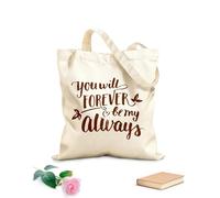 AILOONG Siempre serás mi caligrafía de pincel. Bolsa de lona con fondo reforzado Tela de 340g/m² de grosor Se usa como bolsa de regalo