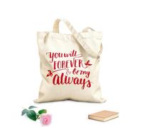 AILOONG Siempre serás mi caligrafía de pincel. Bolsa de lona con fondo reforzado Tela de 340g/m² de grosor Se usa como bolsa de regalo